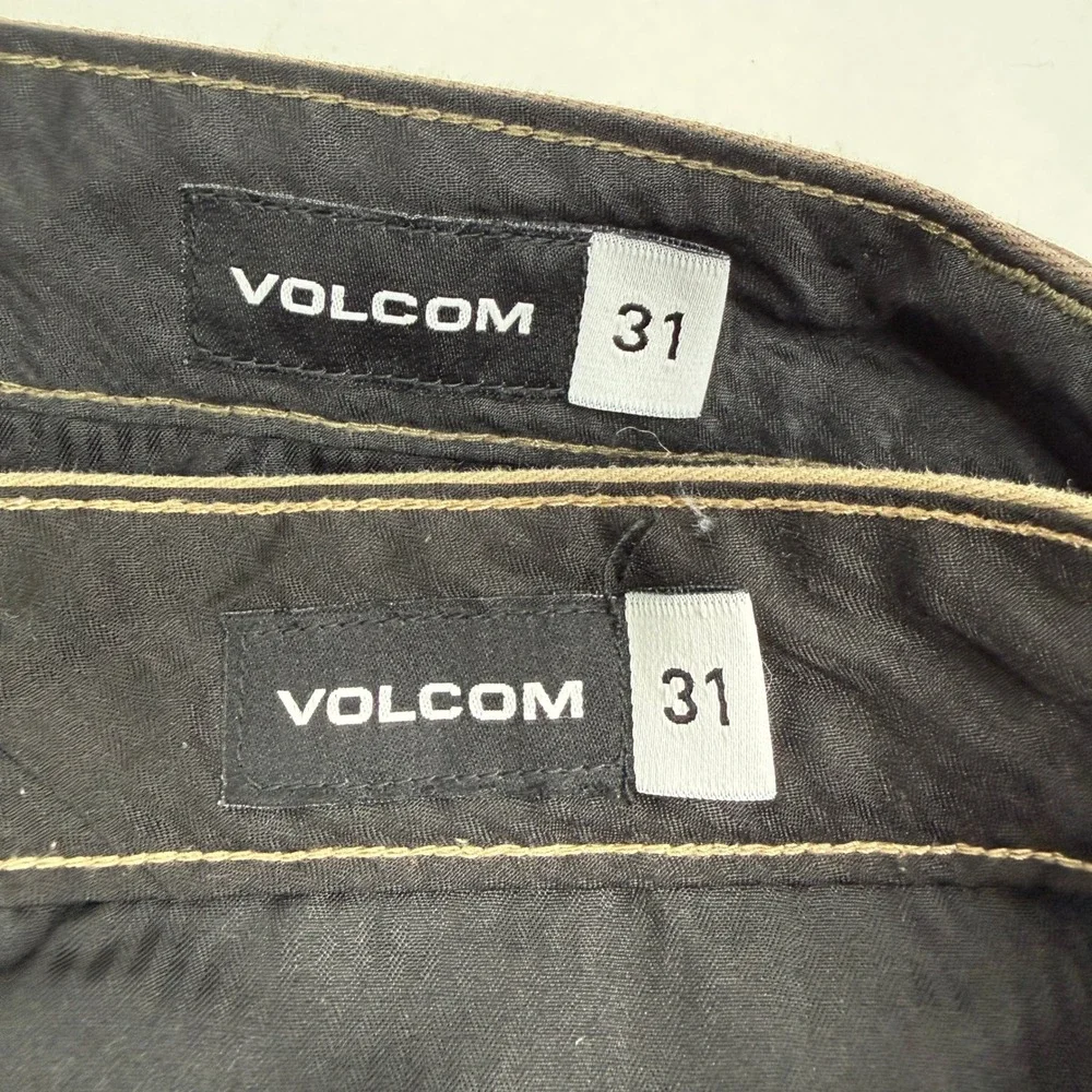 Volcom Men's Flat Front Shorts in Tan and Brown